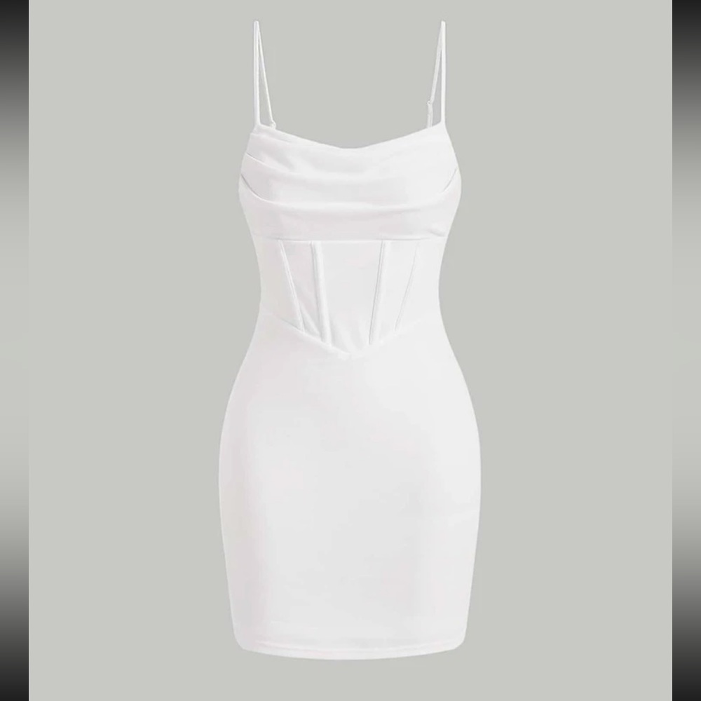 SHEIN MOD Draped Collar Ruched Cami Dress Size XS